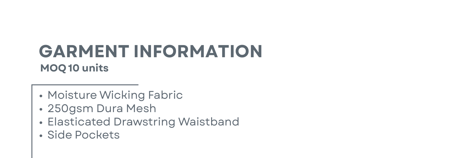 Sublimated Cricket / Bowls Pants Garment Information