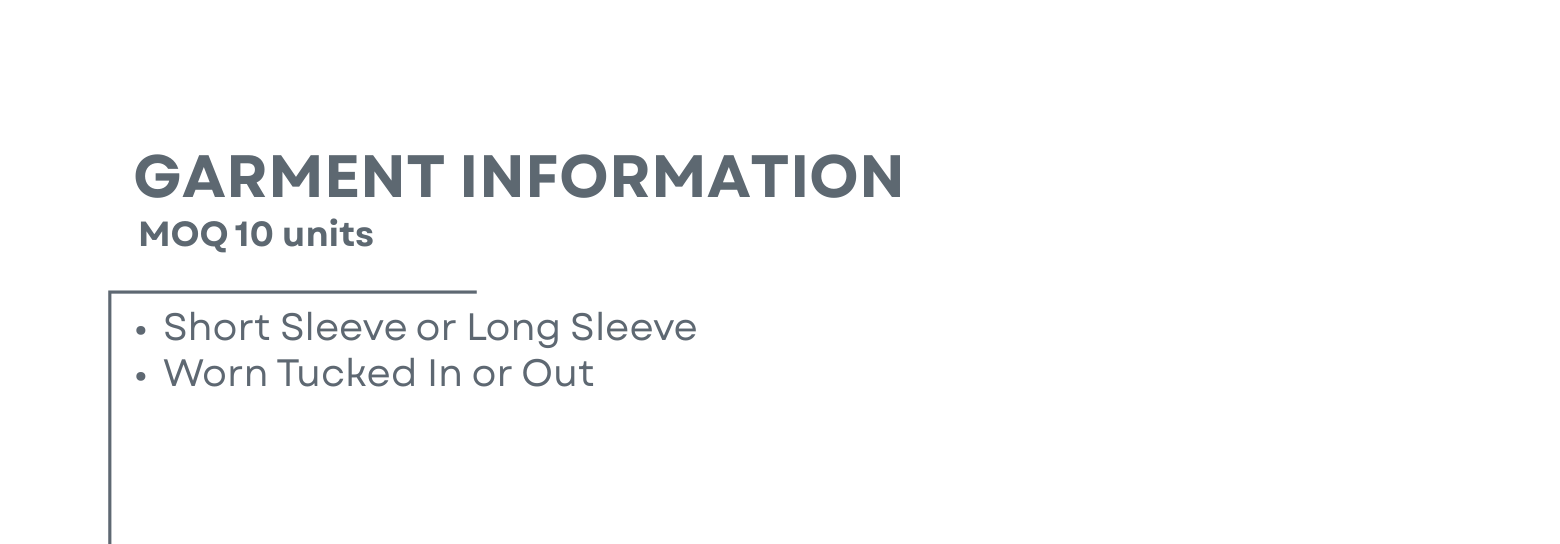 Sublimated Dress Shirt Garment Information